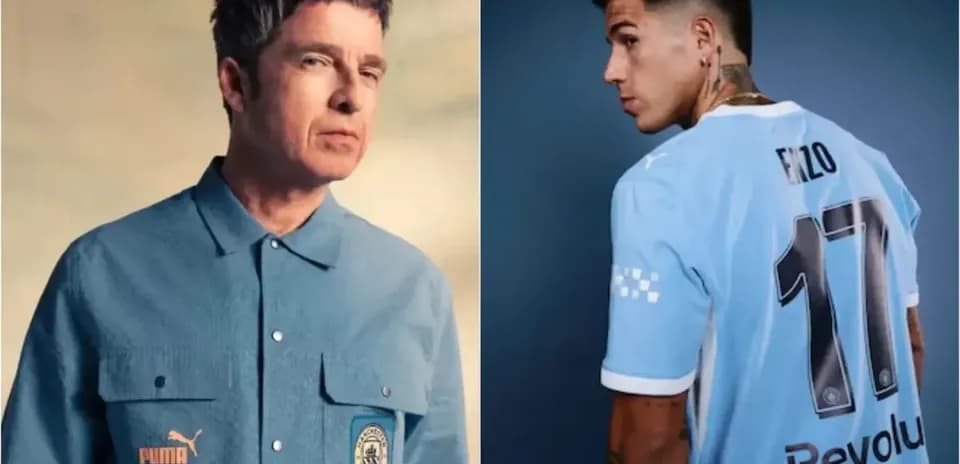 Persona con camisa azul y futbolista con camiseta 17