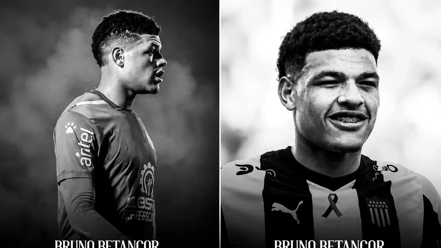 Bruno Betancor en dos poses distintas de fútbol