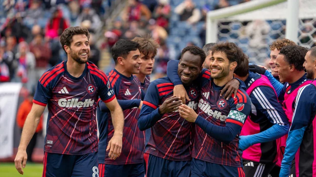 Jugadores del New England Revolution celebrando