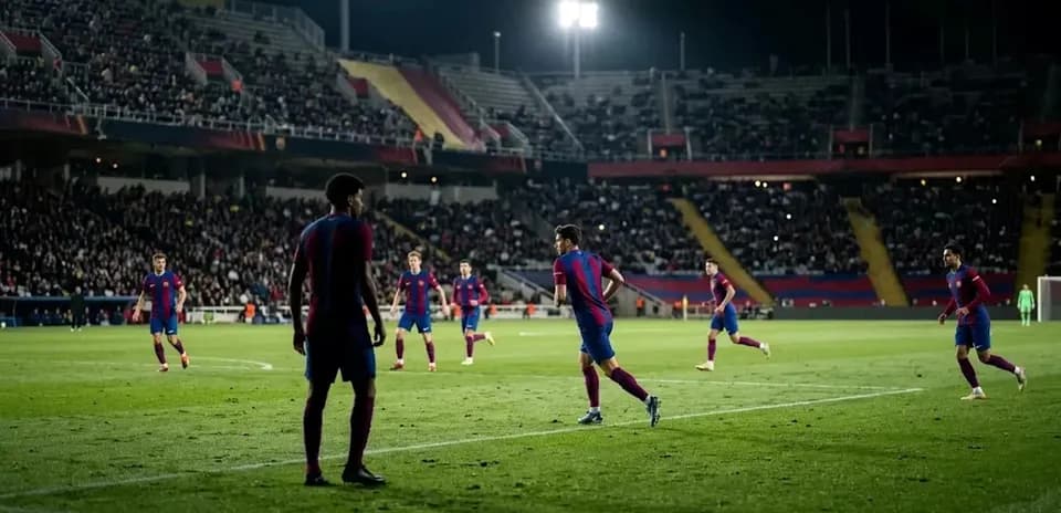Jugadores de Barcelona en acción durante un partido