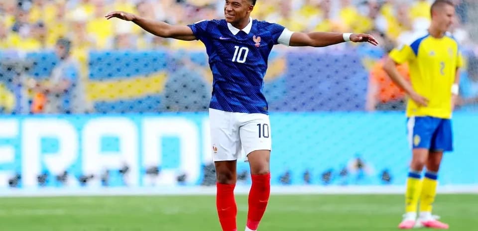 Jugador francés celebrando en el partido