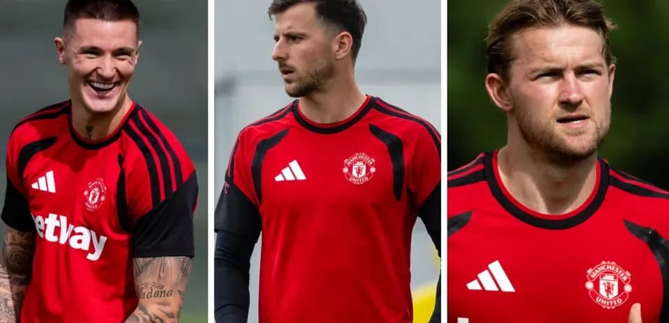 Jugadores de Manchester United en entrenamiento