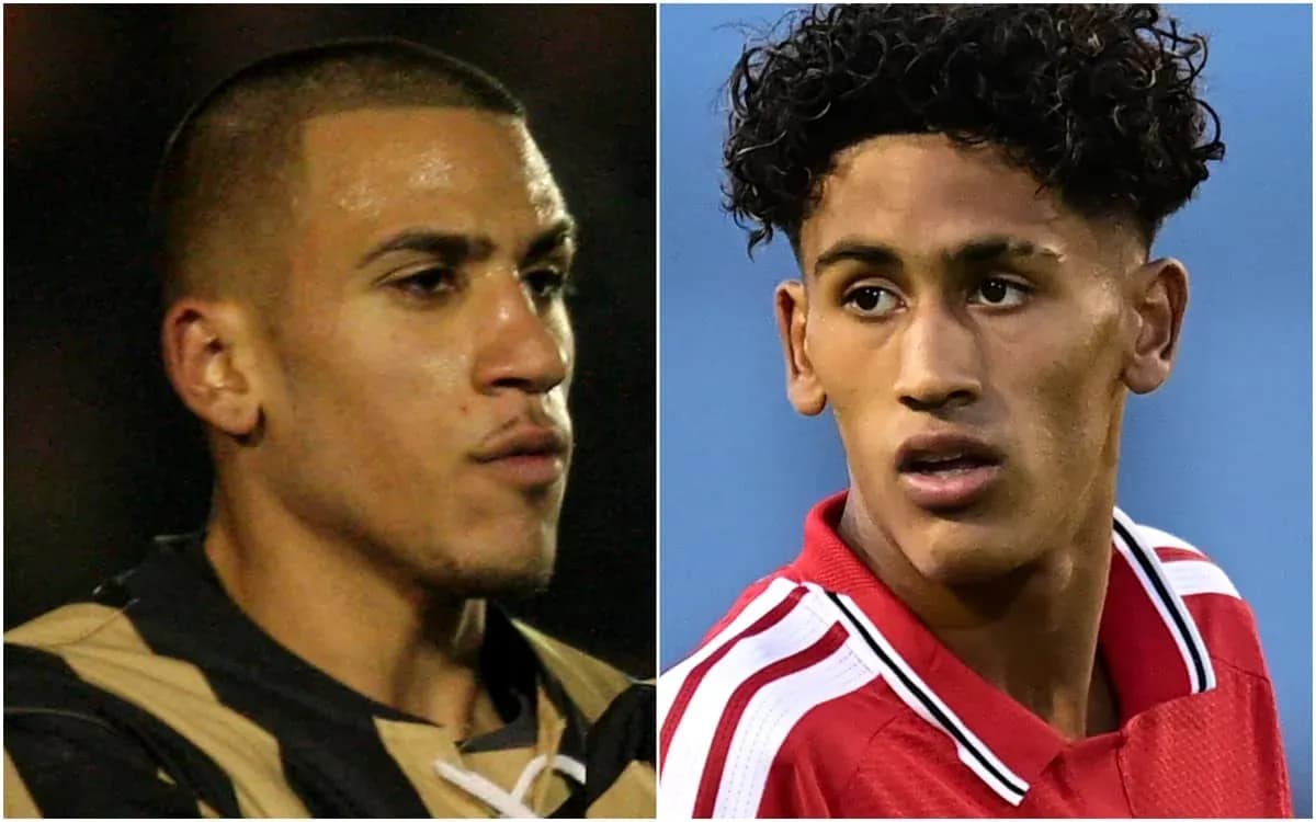 Dos jugadores de fútbol en retratos separados