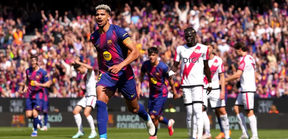 Celebración de un gol de Barcelona en el Camp Nou