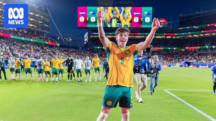 Jugador de Australia celebrando tras el partido