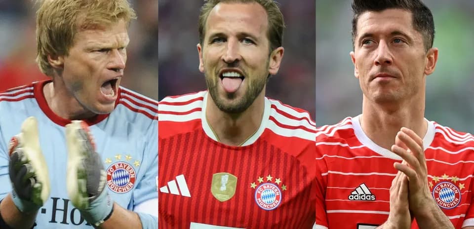 Jugadores de Bayern Múnich en diferentes momentos