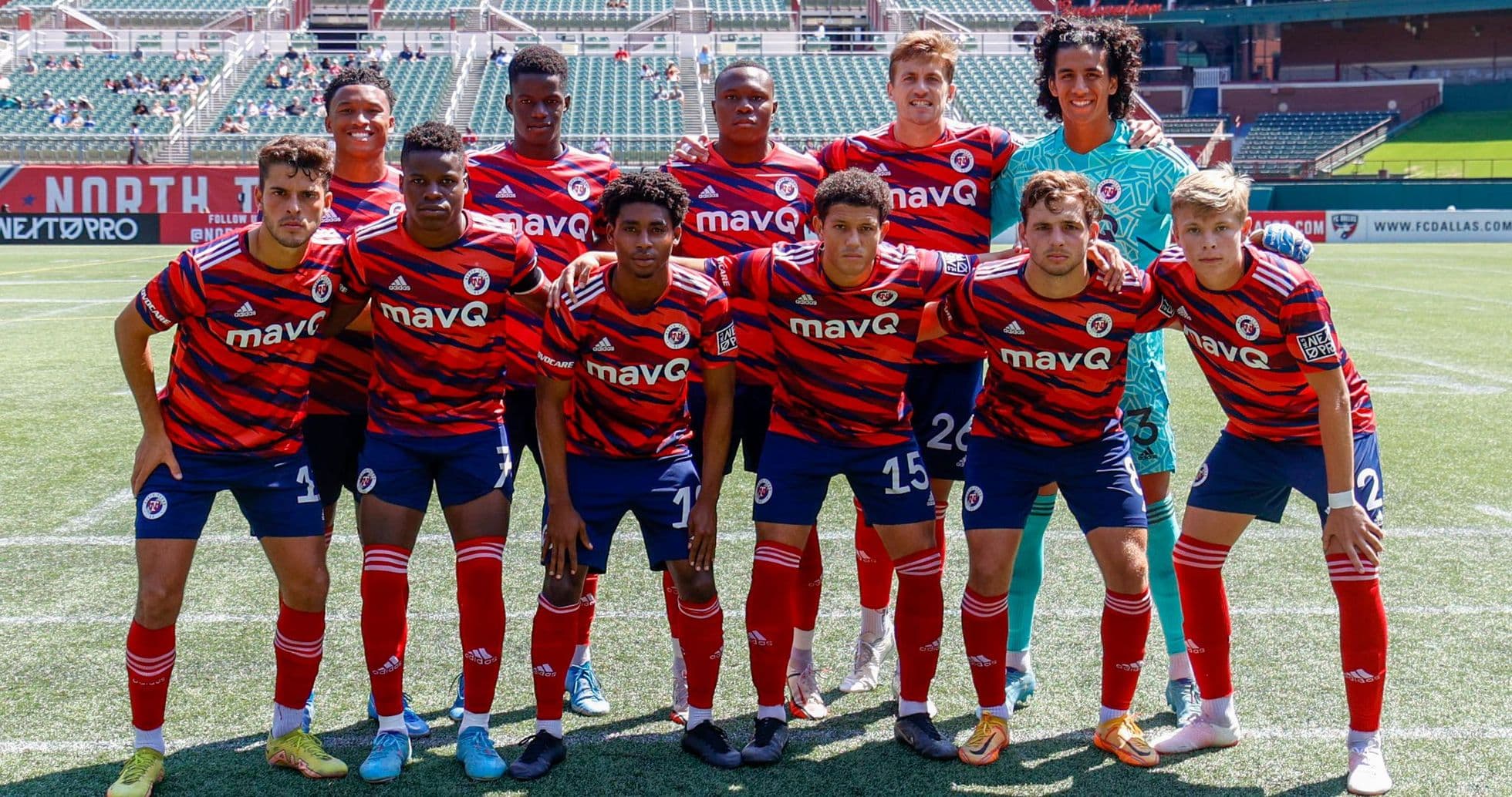 Equipo de North Texas antes del partido