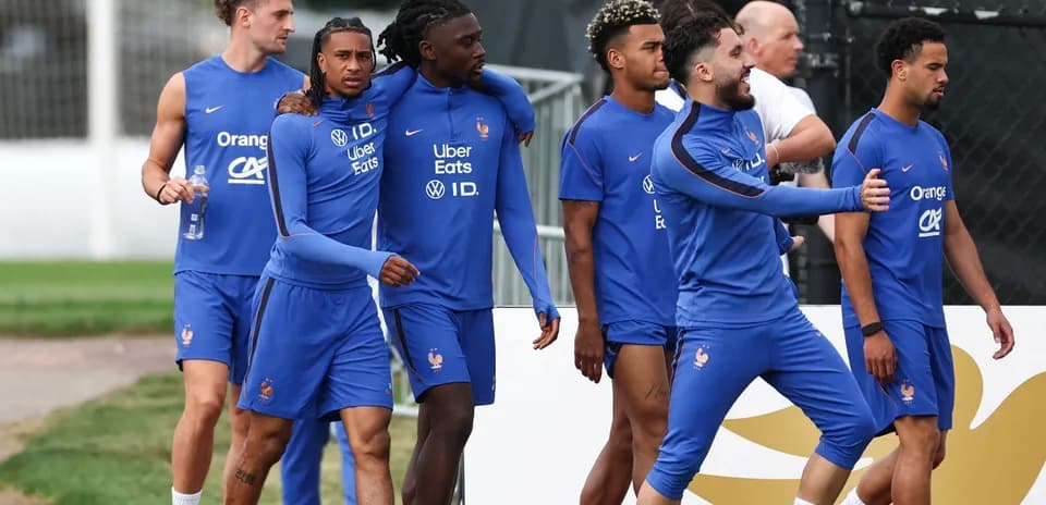 Jugadores de la selección de Francia durante entrenamiento