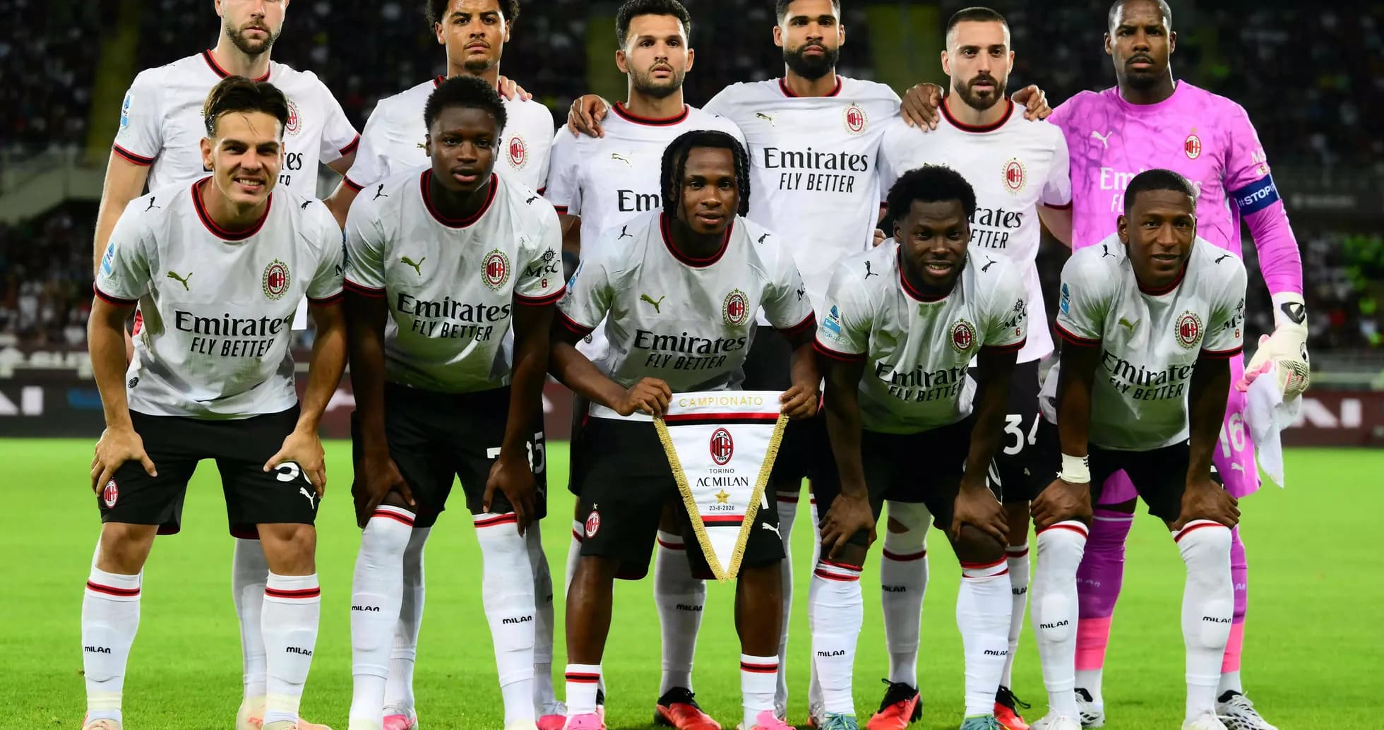 Jugadores del AC Milan posando para la foto