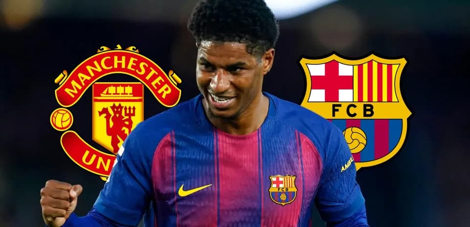 Jugador con camiseta del Barcelona y logotipos de clubes
