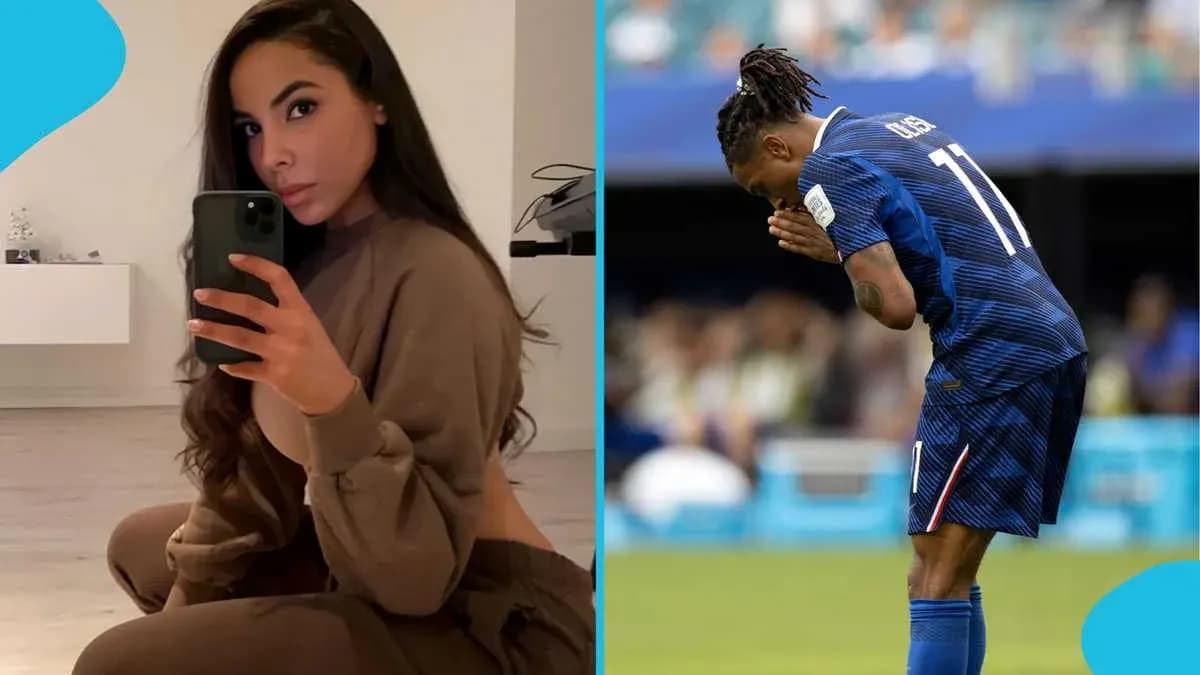 Persona tomando selfie y jugador de fútbol en partido