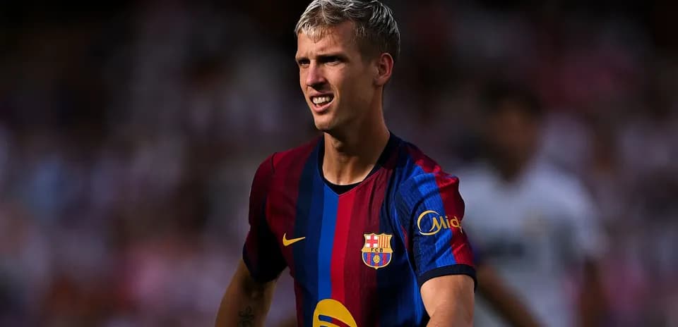 Jugador de Barcelona en el campo durante el partido