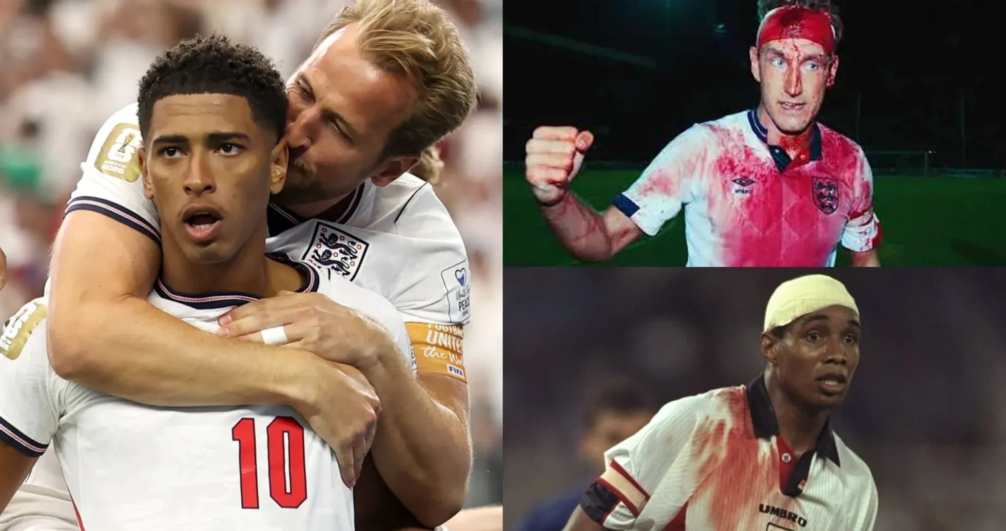 Jugadores de Inglaterra en momentos de acción intensa