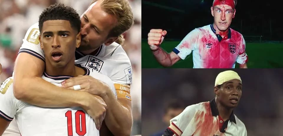Jugadores de Inglaterra en momentos de acción intensa