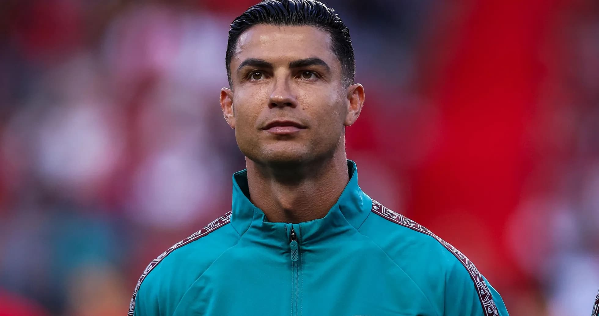 Cristiano Ronaldo en la ceremonia previa al partido