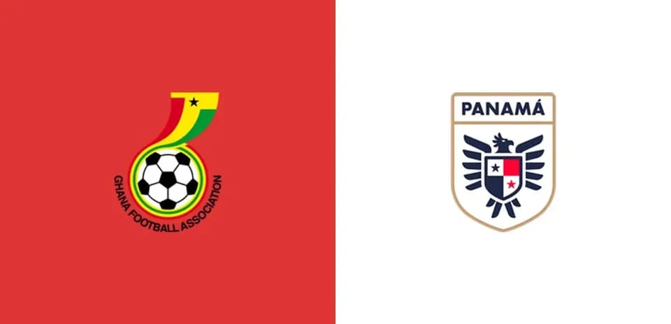 Logos de Ghana y Panamá para partido de fútbol