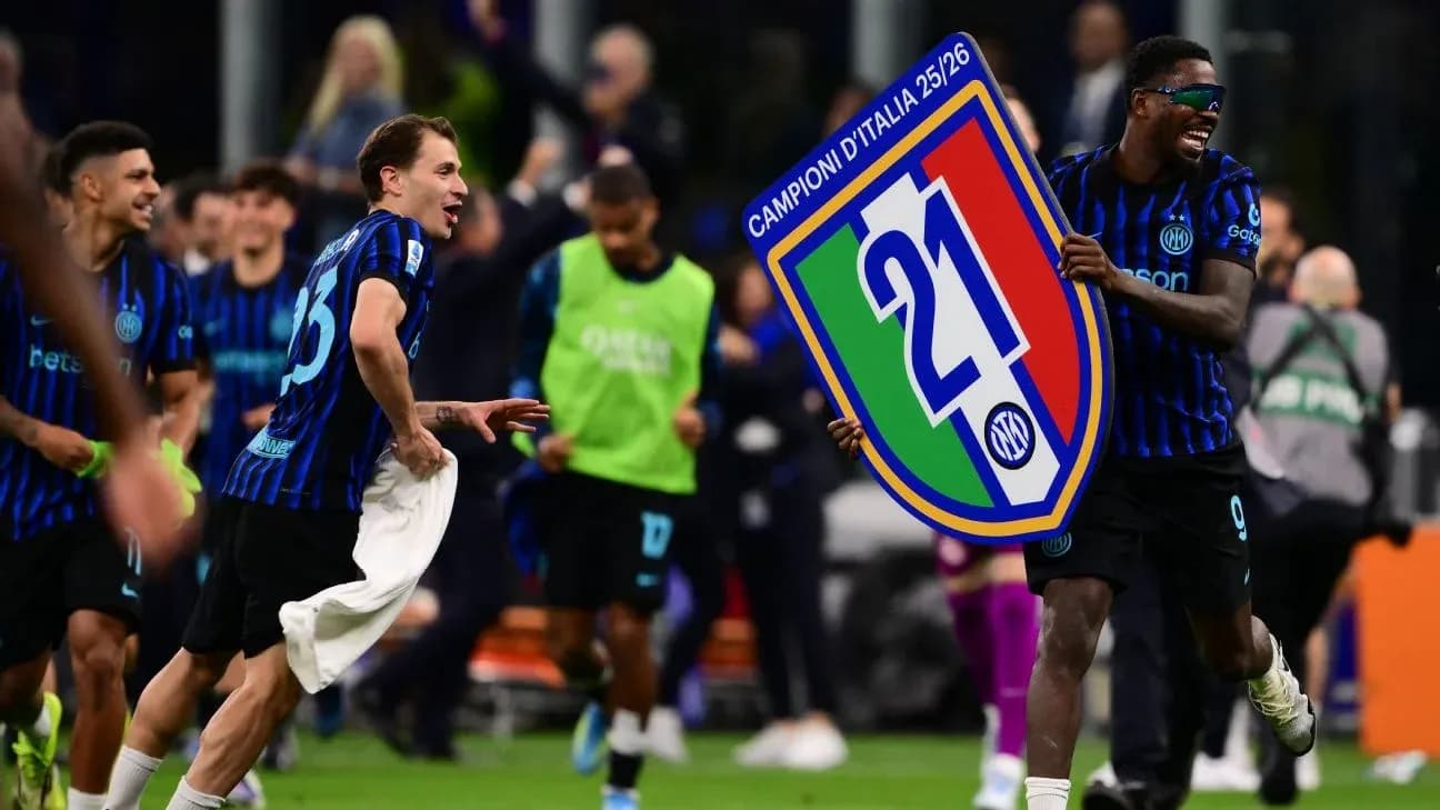 Jugadores de Inter celebrando el campeonato