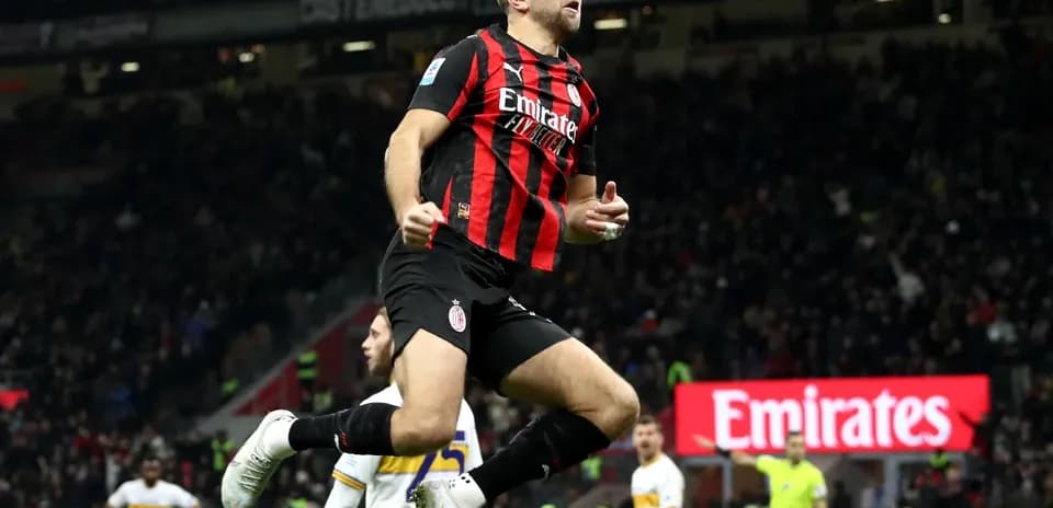 Jugador de AC Milan celebrando un gol