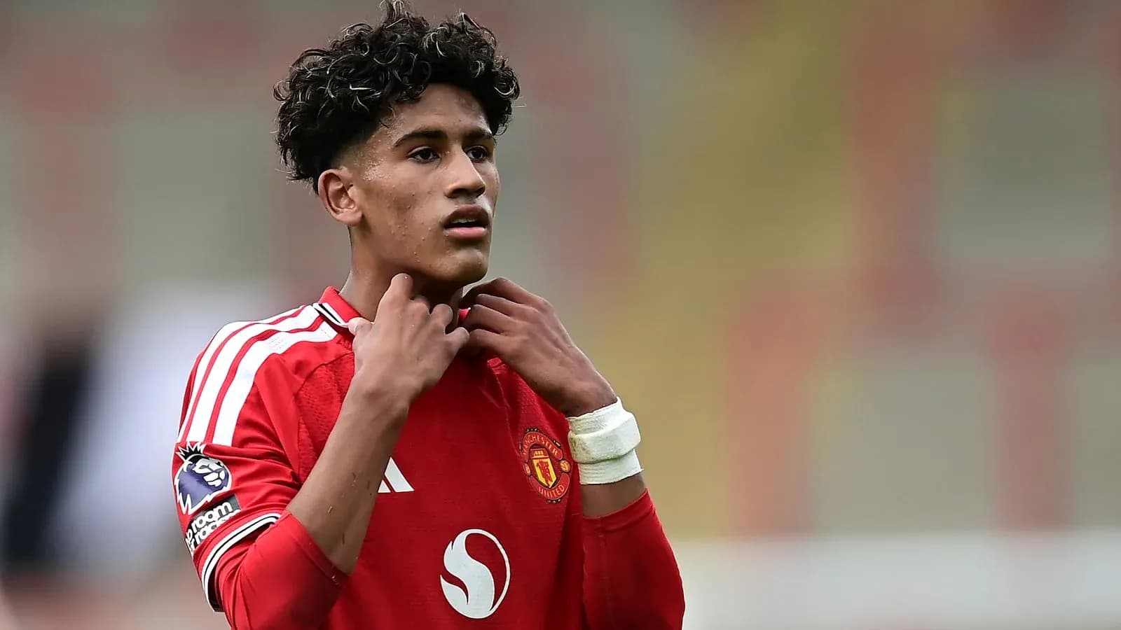 Jugador de Manchester United en acción durante el partido