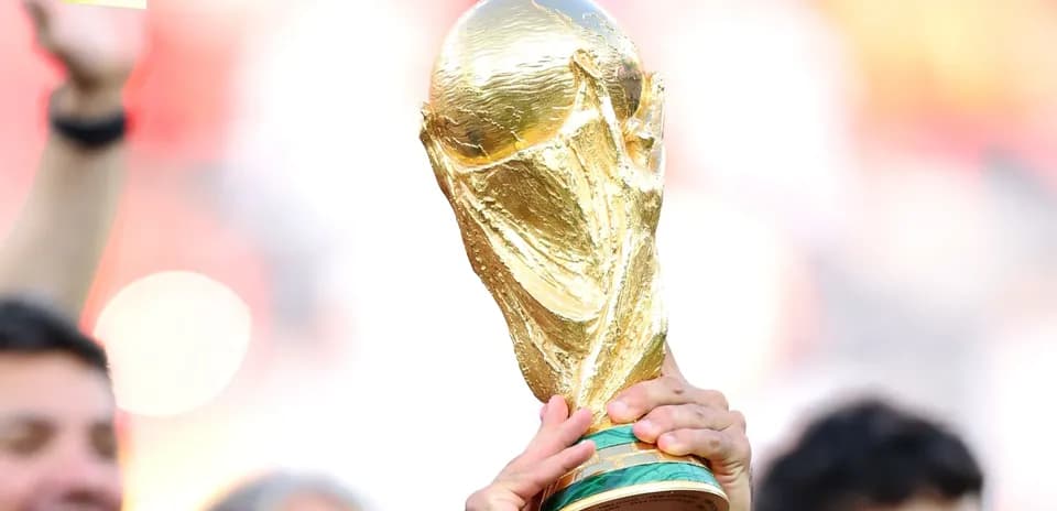 Trofeo de la Copa del Mundo en celebración