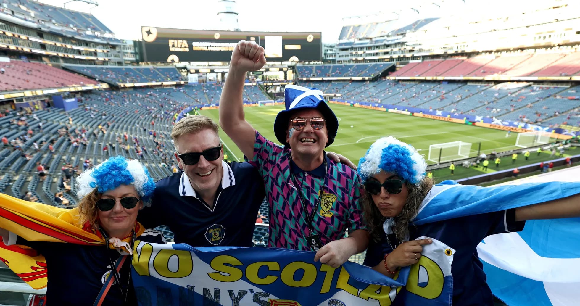Aficionados de Escocia en el estadio