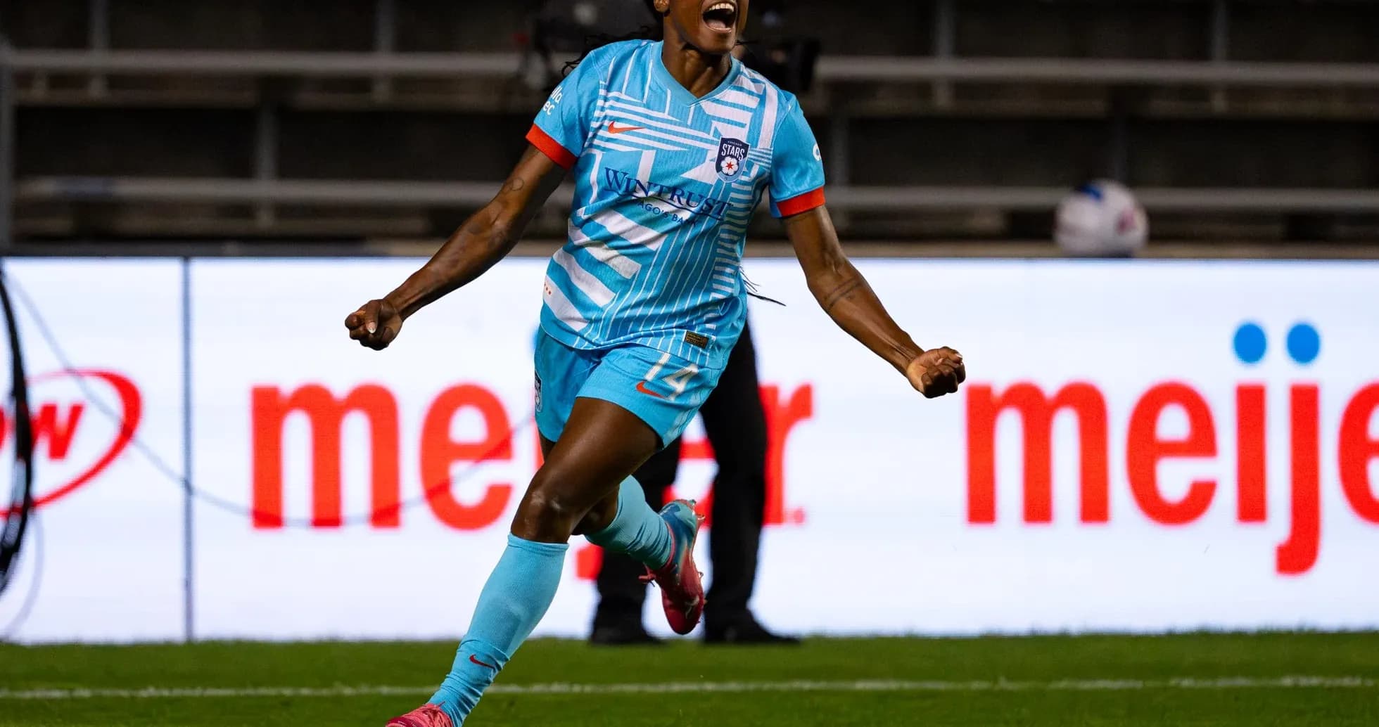 Jugadora del Chicago Red Stars celebrando un gol