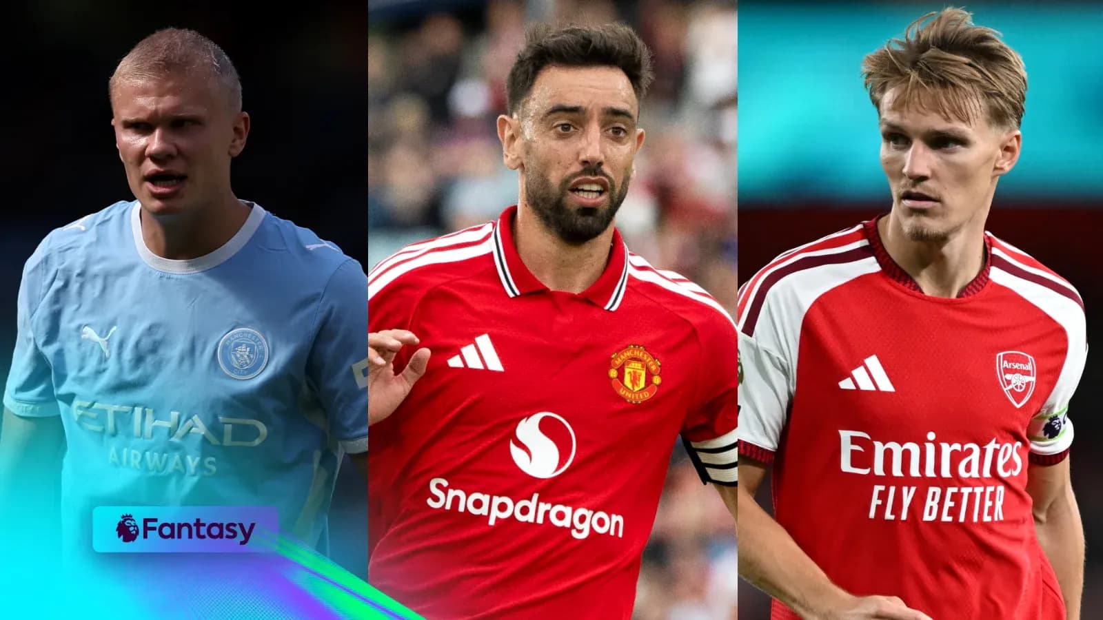 Tres futbolistas en sus camisetas de equipo