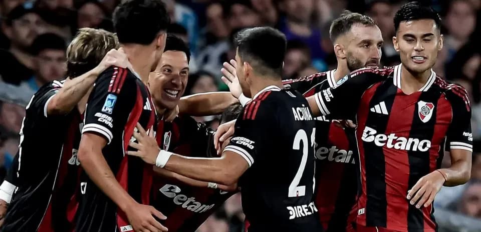Celebración de jugadores de River Plate
