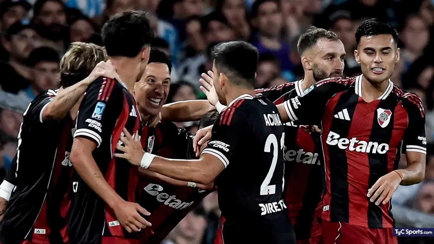 Celebración de jugadores de River Plate