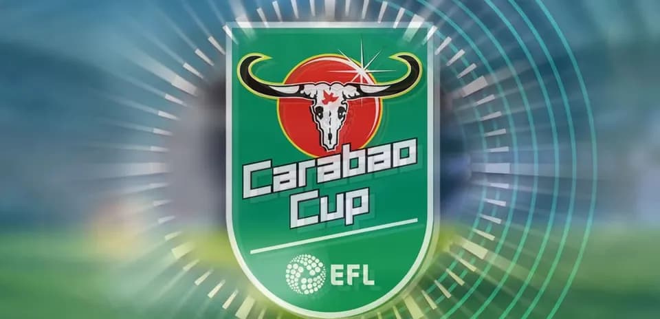 Logo del Carabao Cup con fondo deportivo