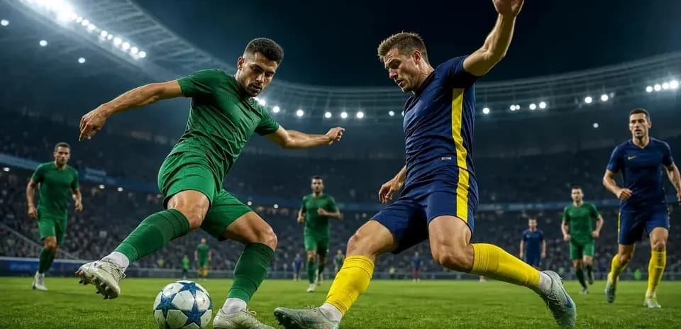 Dos jugadores luchando por el balón en el partido