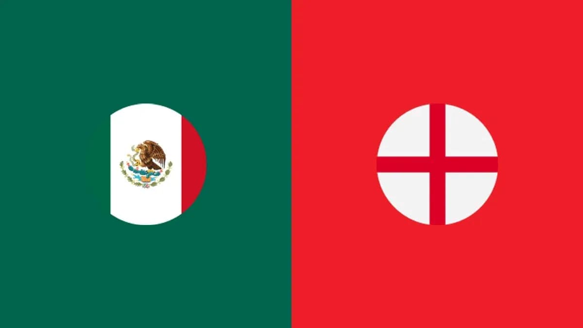 Banderas de México y Inglaterra lado a lado