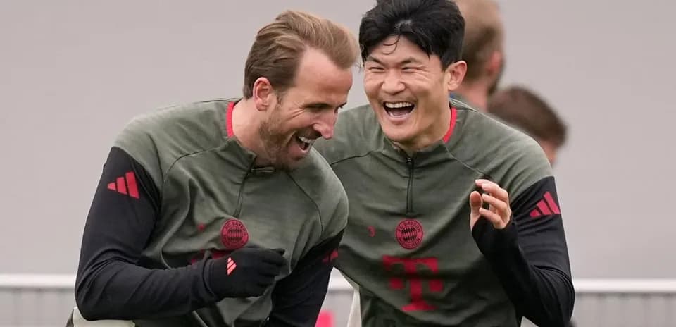 Jugadores riendo durante entrenamiento en Bayern Múnich