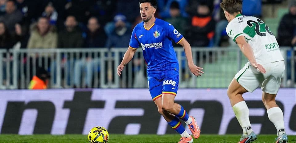 Jugador de Getafe durante un partido