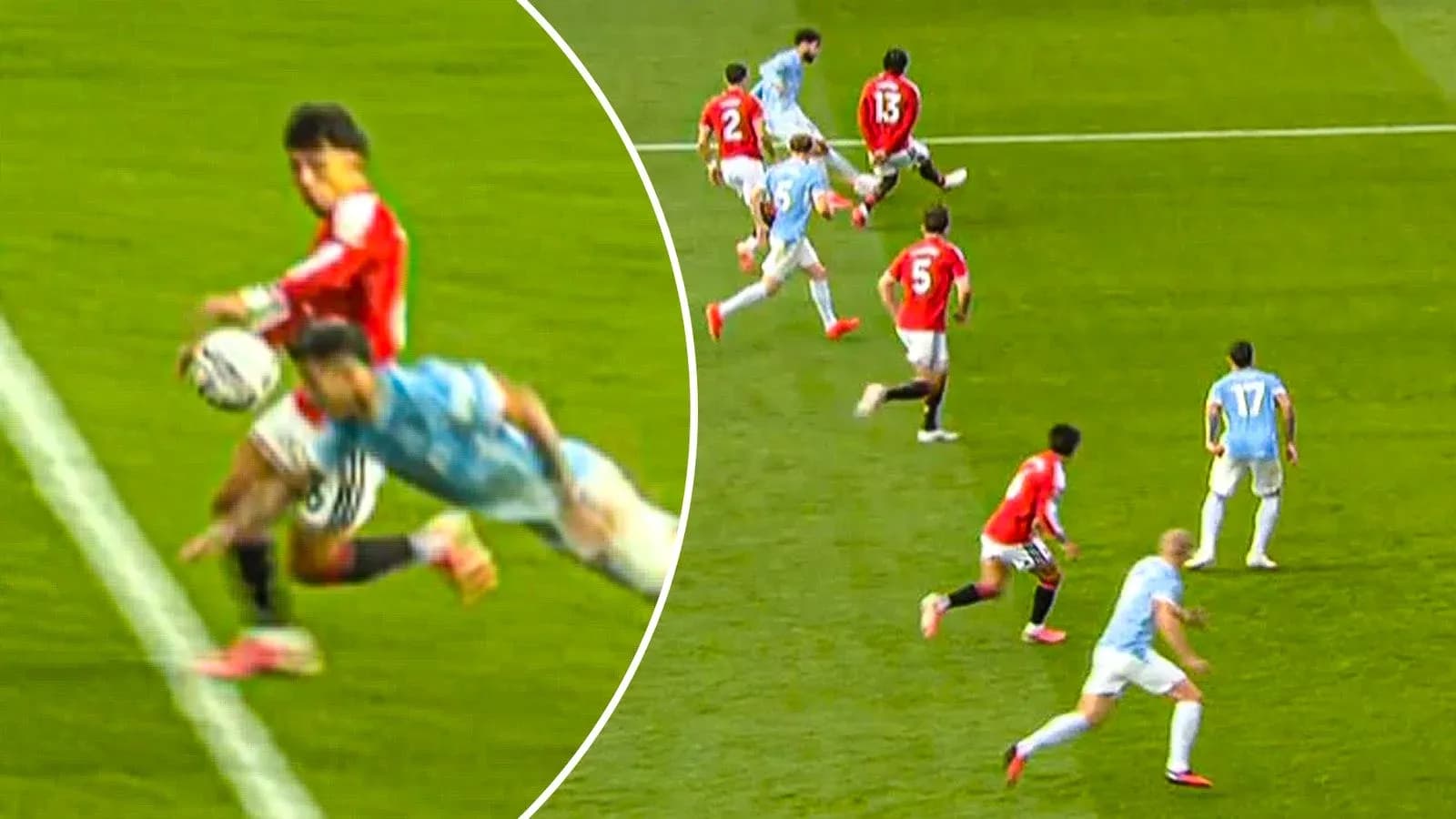 Jugador de Manchester United interceptando un balón en el área