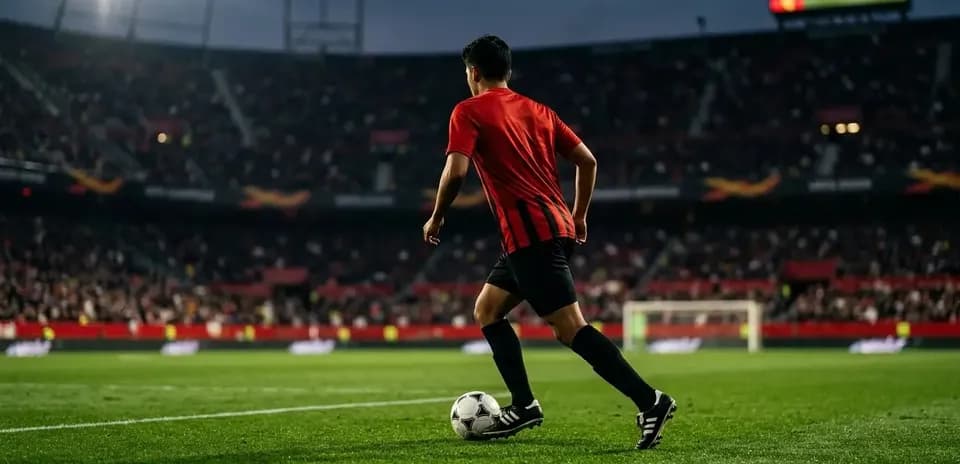 Jugador en acción preparando un tiro de esquina