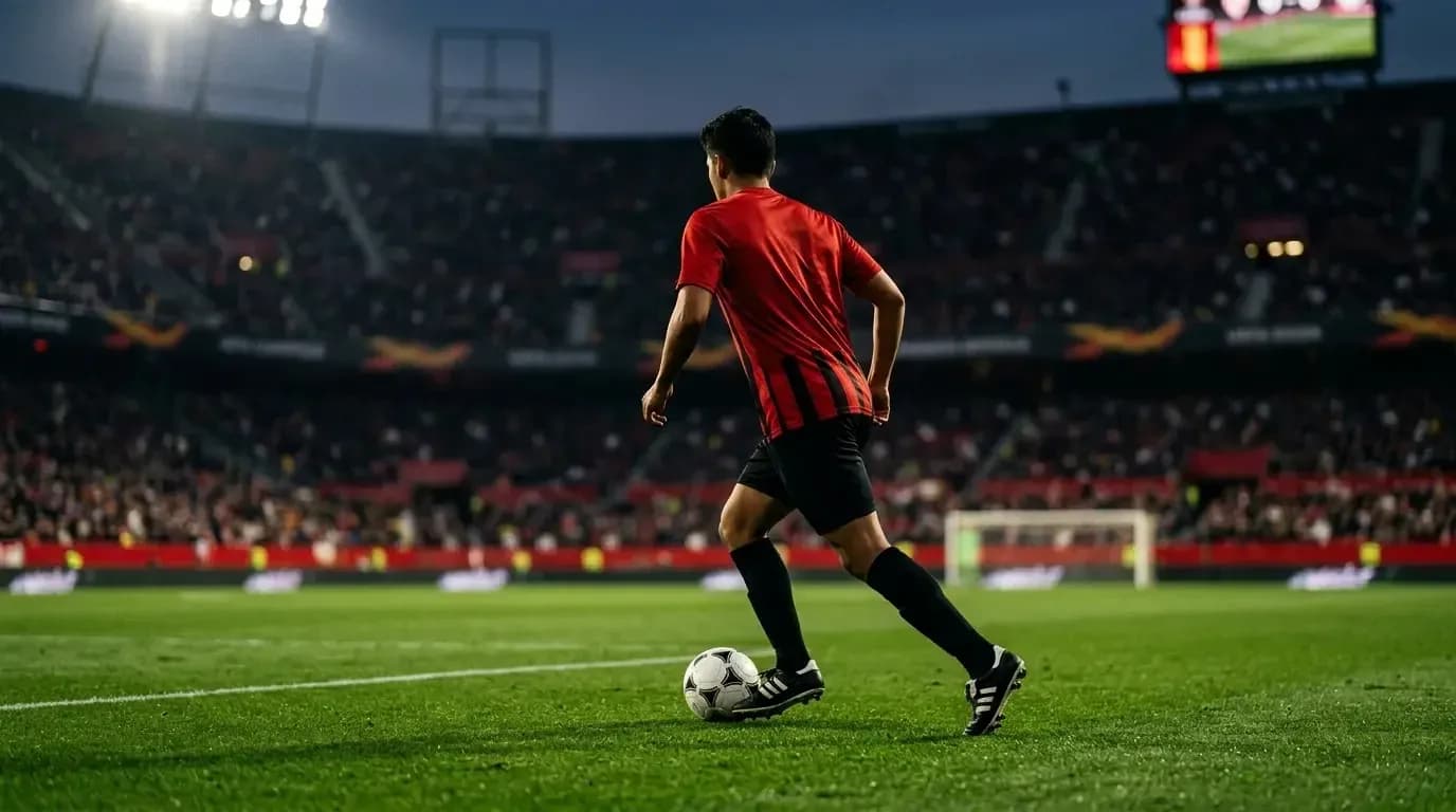 Jugador en acción preparando un tiro de esquina
