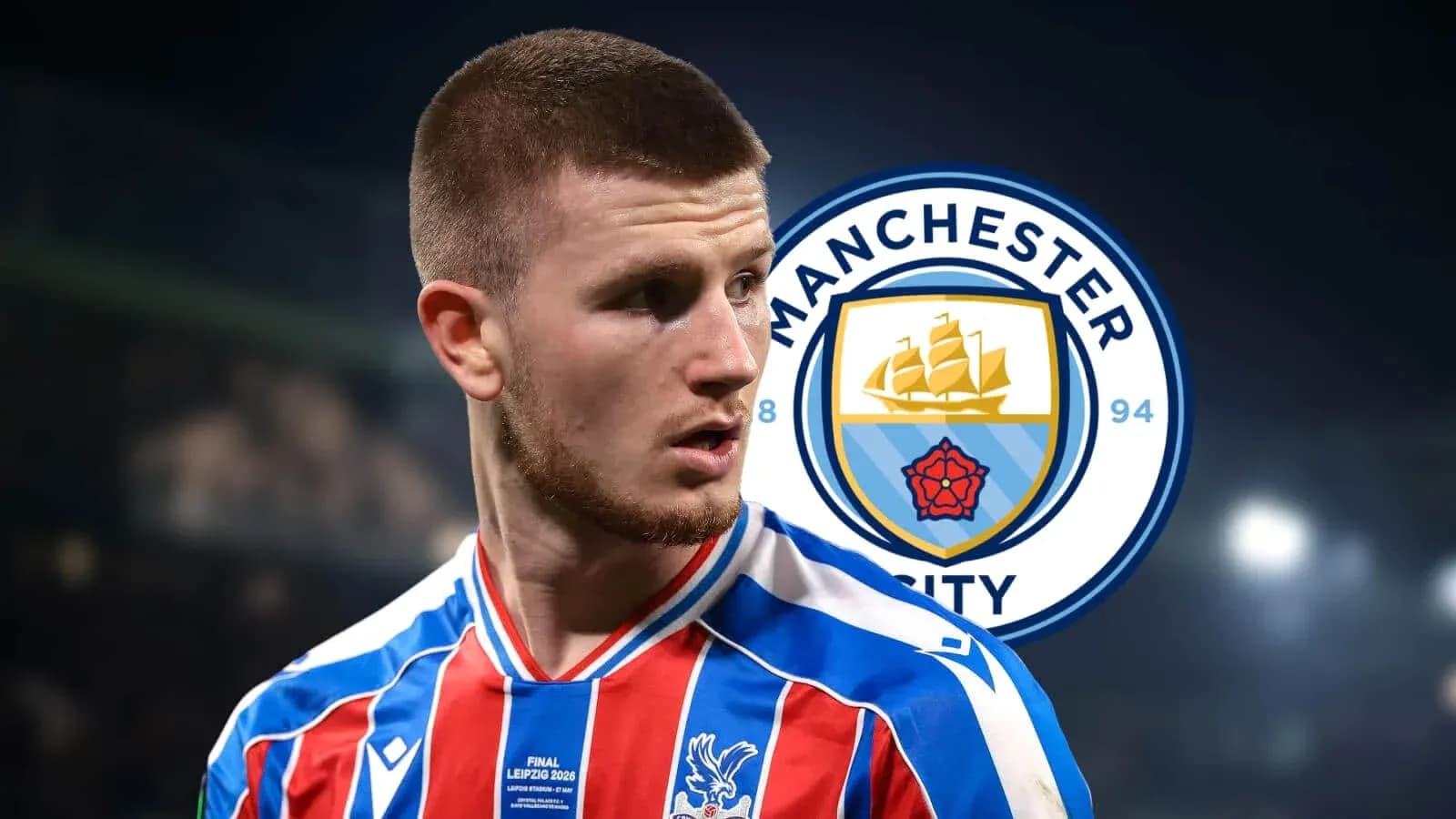 Jugador de fútbol con uniforme de Crystal Palace