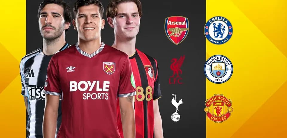 Jugadores de fútbol con camisetas de equipos destacados