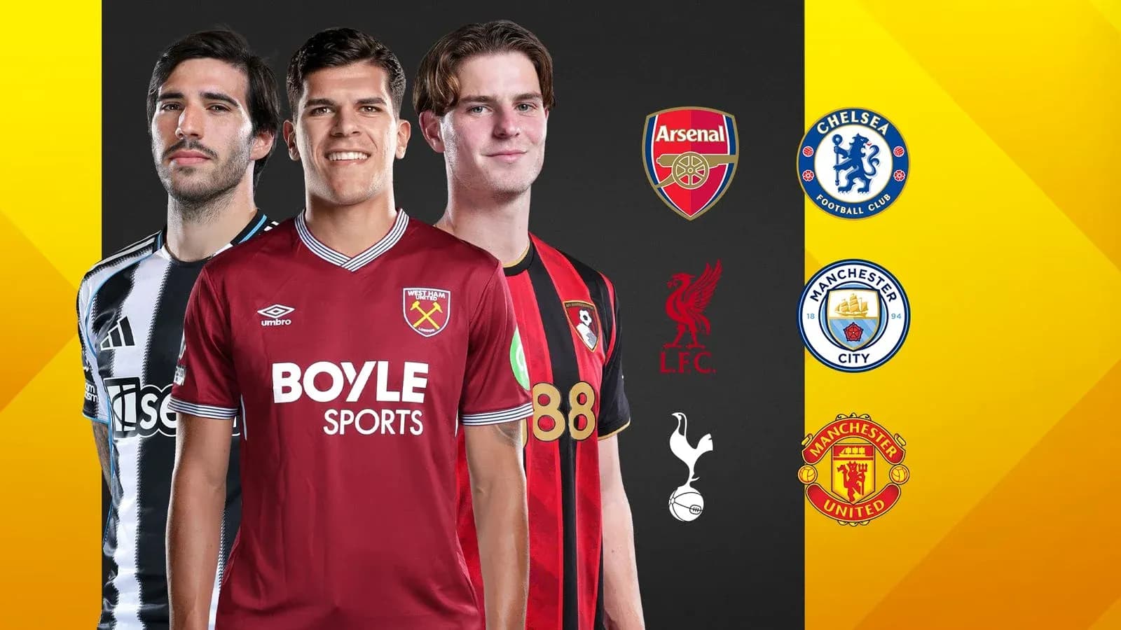 Jugadores de fútbol con camisetas de equipos destacados