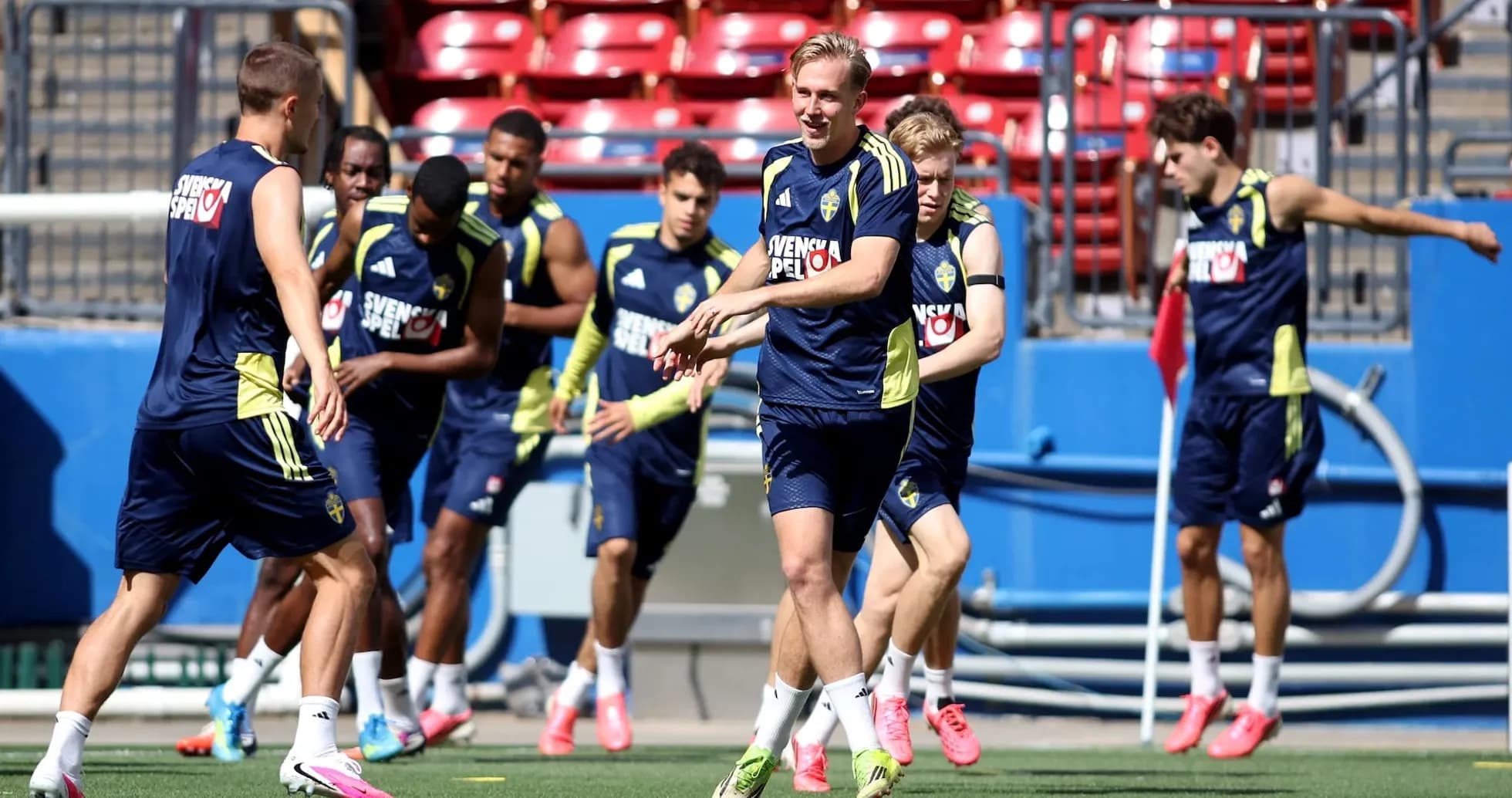 Jugadores de Suecia entrenando para el Mundial