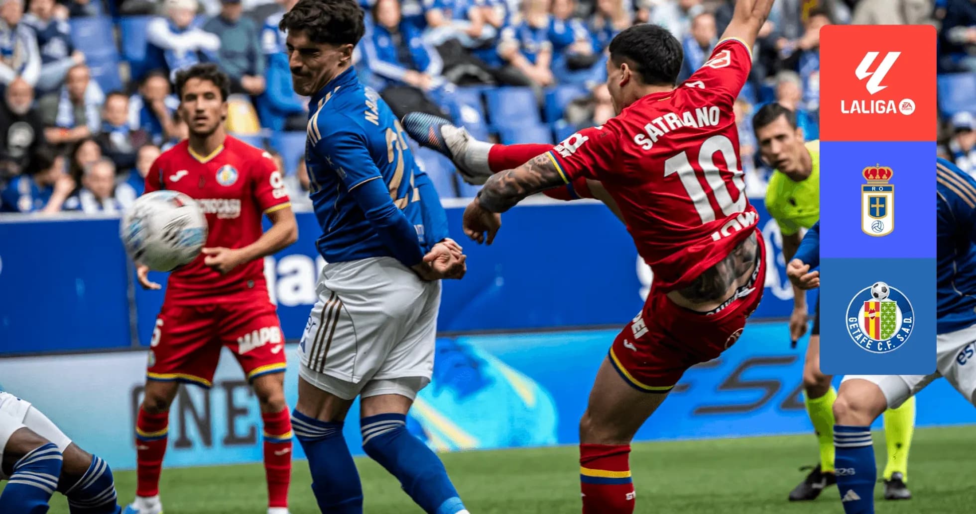 Jugadores de Oviedo y Getafe en acción