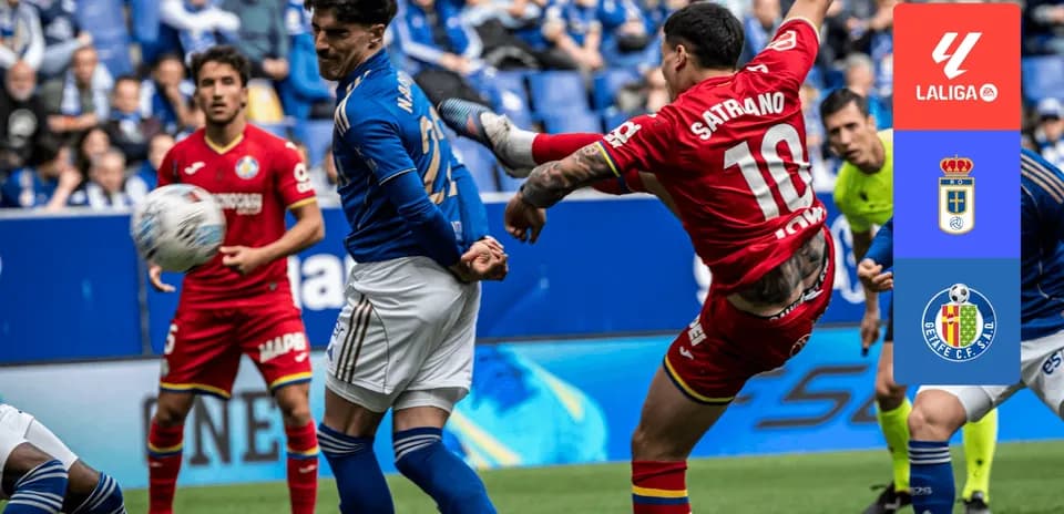Jugadores de Oviedo y Getafe en acción