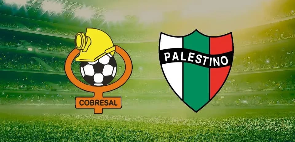 Logos de Cobresal y Palestino en el estadio