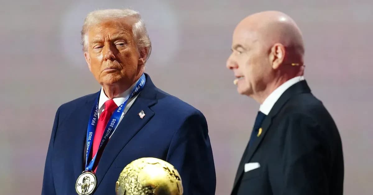 Donald Trump y Gianni Infantino en evento FIFA