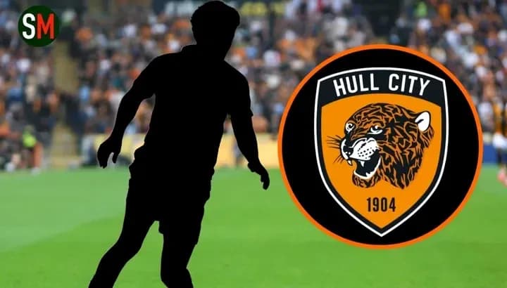 Silhouette de un jugador con logo de Hull City