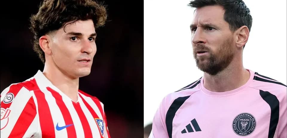 Jugadores de Atlético de Madrid y Inter Miami mirando al frente