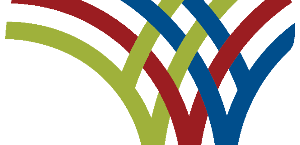 Logotipo con líneas de colores entrelazadas