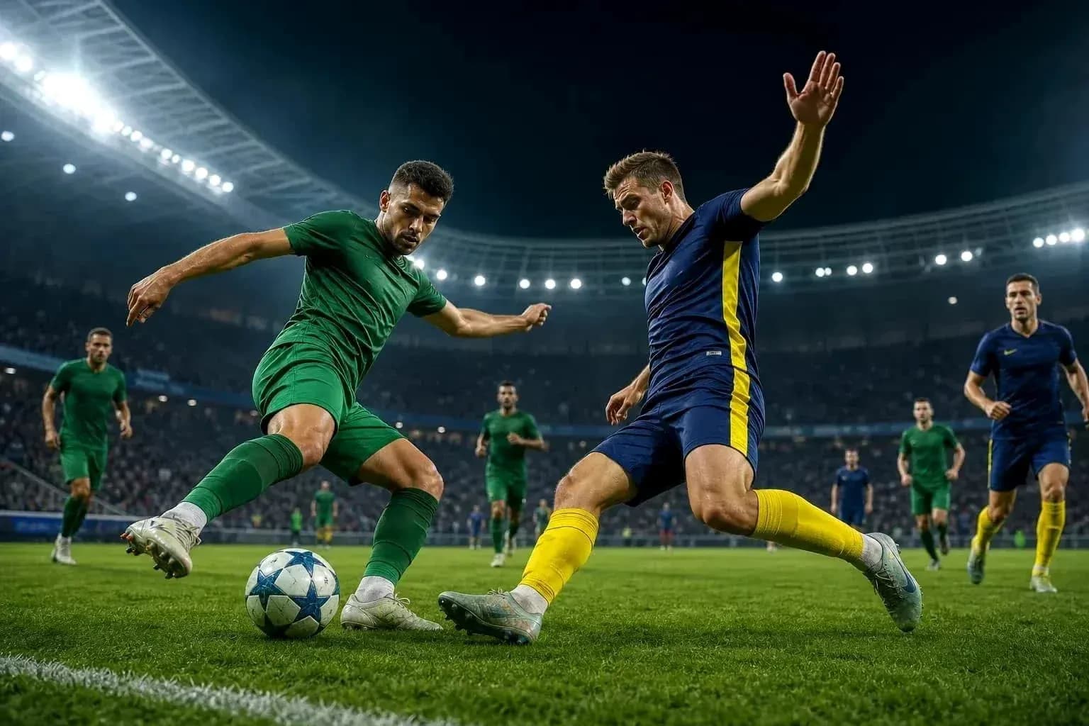 Jugador de Celje compitiendo por el balón