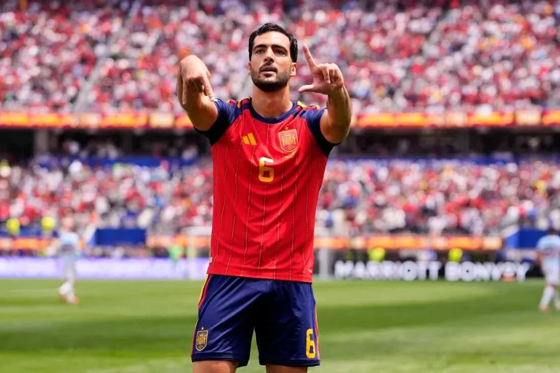 Jugador español celebrando en el partido